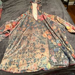 Natural Life Cozy Blanket Hoodie - Floral Patchwork